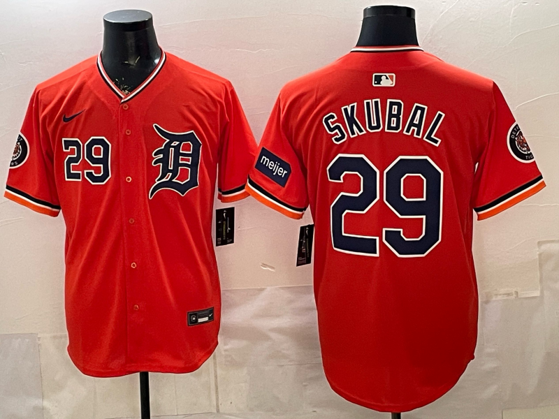 Men Detroit Tigers #29 Skubal orange Game Nike MLB Jersey 2026032004->->MLB Jersey